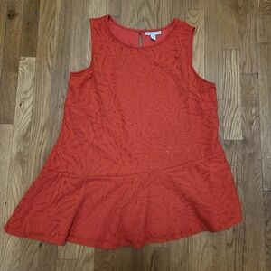 Dana Buchman‎ Sleeveless Top Asymmetrical Hem Eyelet